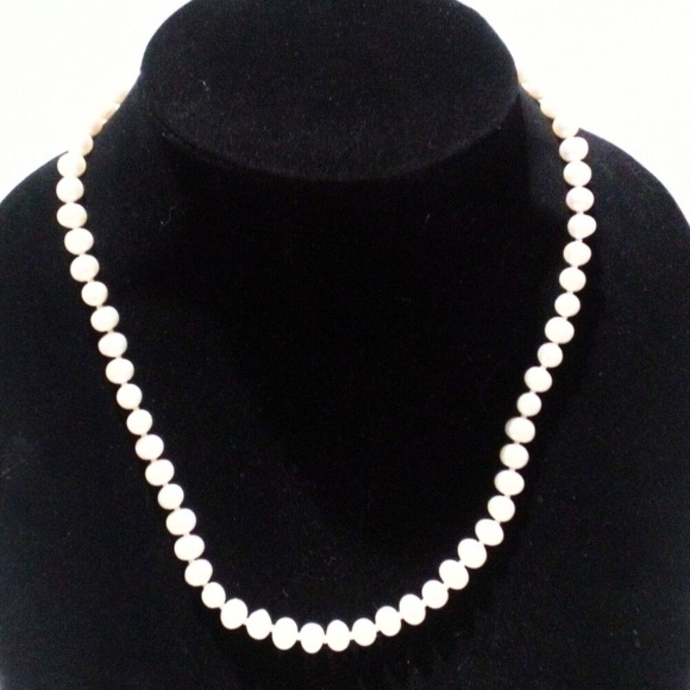 Genuine White Freshwater Pearl and Seed Bead Accented Necklace